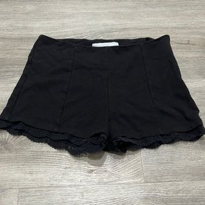 Black Side Zip Shorts